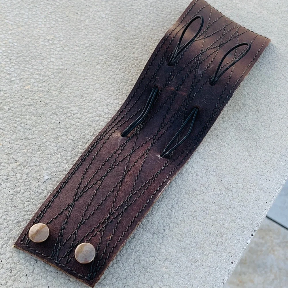 Wrap Genuine Leather Animal Call Wide Cuff Wrap Bohemian Bracelet